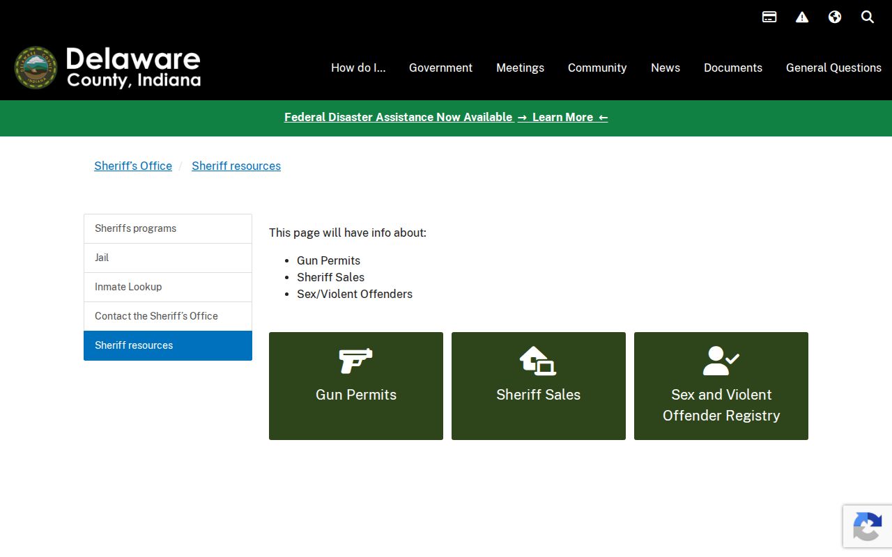 Delaware County active warrant sheriff resource page
